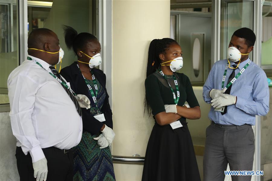 ZIMBABWE-HARARE-RG MUGABE AIRPORT-CORONAVIRUS-PRECAUTION