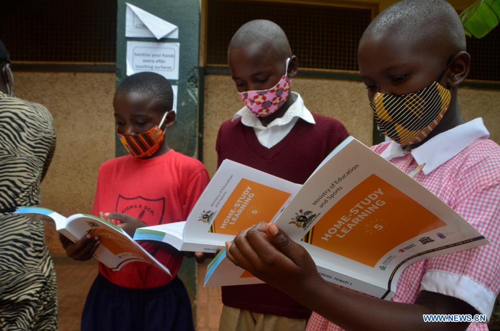 Pupils of primary school attend classes in Kampala, Uganda Xinhua