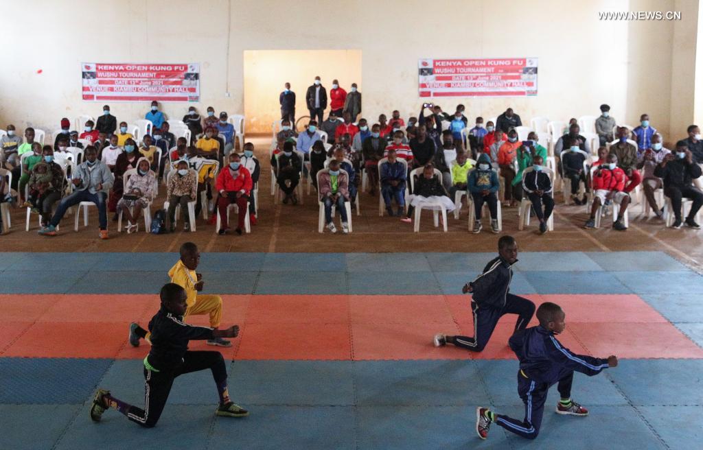 Competitors perform during Kenyan Martial Arts Tour Xinhua English