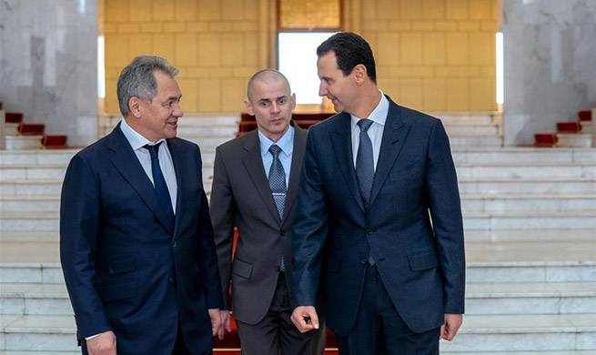 Russian defense minister meets al-Assad in Syria