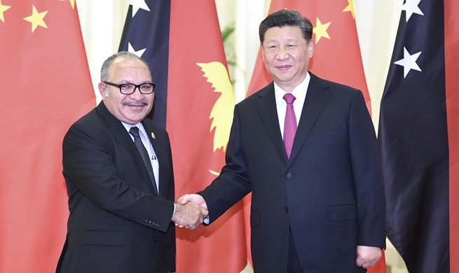 Xi meets Papua New Guinean prime minister