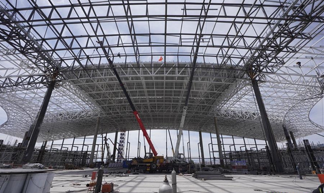 Main structure of Zhangjiakou Station basically completed