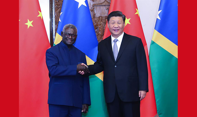 Chinese president meets Solomon Islands PM, pledging closer cooperation