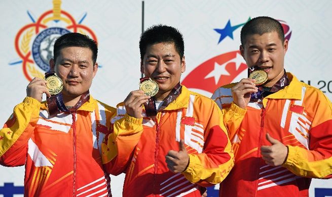 China wins tournament's 1st gold from 25m rapid fire pistol team at military games