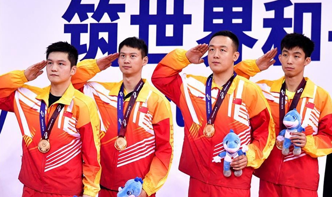 China win men's team competition of table tennis gold at Military World Games