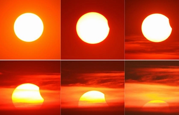 Partial solar eclipse seen in east China's Jiangsu