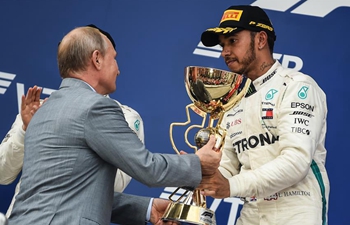 Lewis Hamilton of Mercedes wins Formula One Russian Grand Prix in Sochi