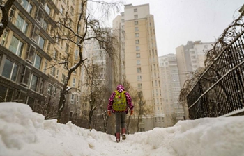 Snow falls in Urumqi, NW China's Xinjiang