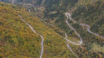 Aerial view of Sichuan-Tibet highway