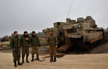 Israeli troops attend drill in Golan Heights