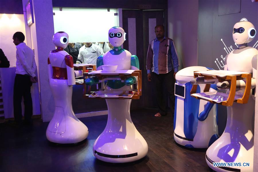 NEPAL-KATHMANDU-ROBOTIC SERVERS-RESTAURANT