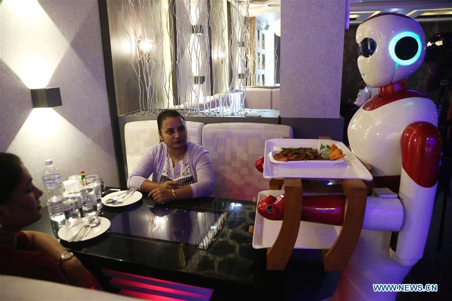 NEPAL-KATHMANDU-ROBOTIC SERVERS-RESTAURANT