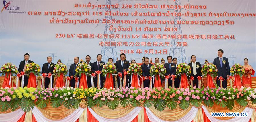LAOS-VIENTIANE-CHINESE COMPANY-TRANSMISSION LINES PROJECT-COMPLETION CEREMONY