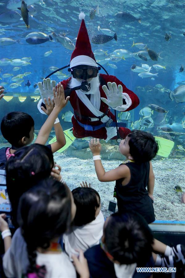 PHILIPPINES-MANILA-OCEAN PARK-UNDERWATER-SANTA CLAUS