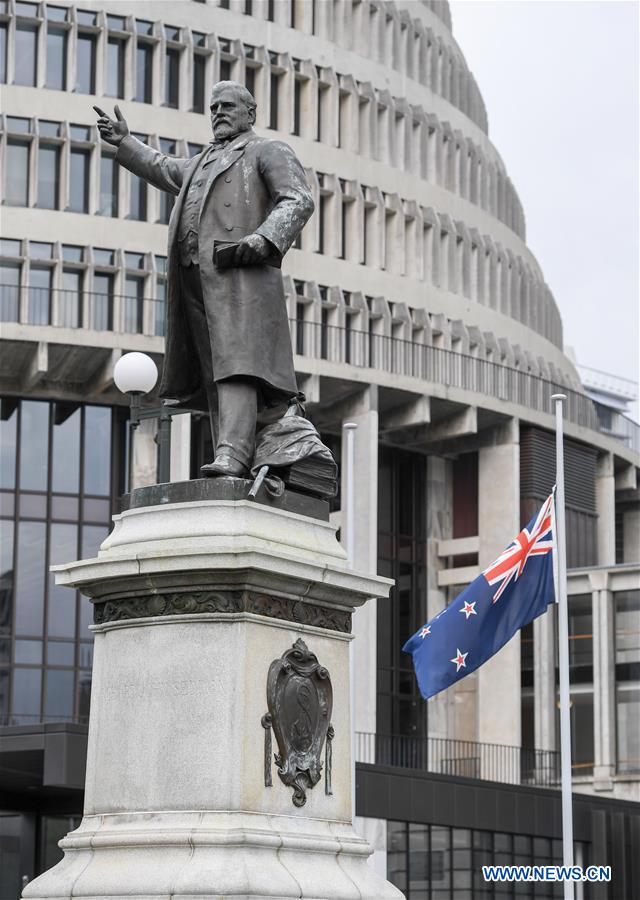 NEW ZEALAND-WELLINGTON-CHRISTCHURCH-ATTACKS-FLAG-HALF-MAST