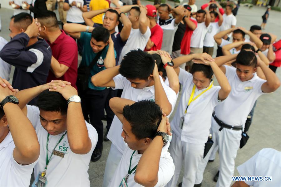 PHILIPPINES-QUEZON-EARTHQUAKE DRILL
