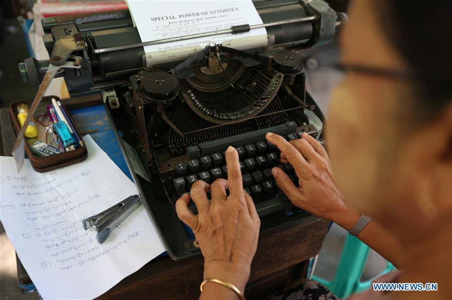 MYANMAR-YANGON-TYPEWRITERS BUSINESS