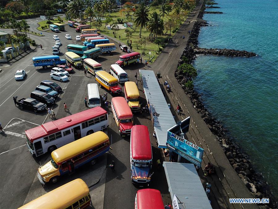 SAMOA-APIA-DAILY LIFE-PUBLIC TRANSPORT-BUSES
