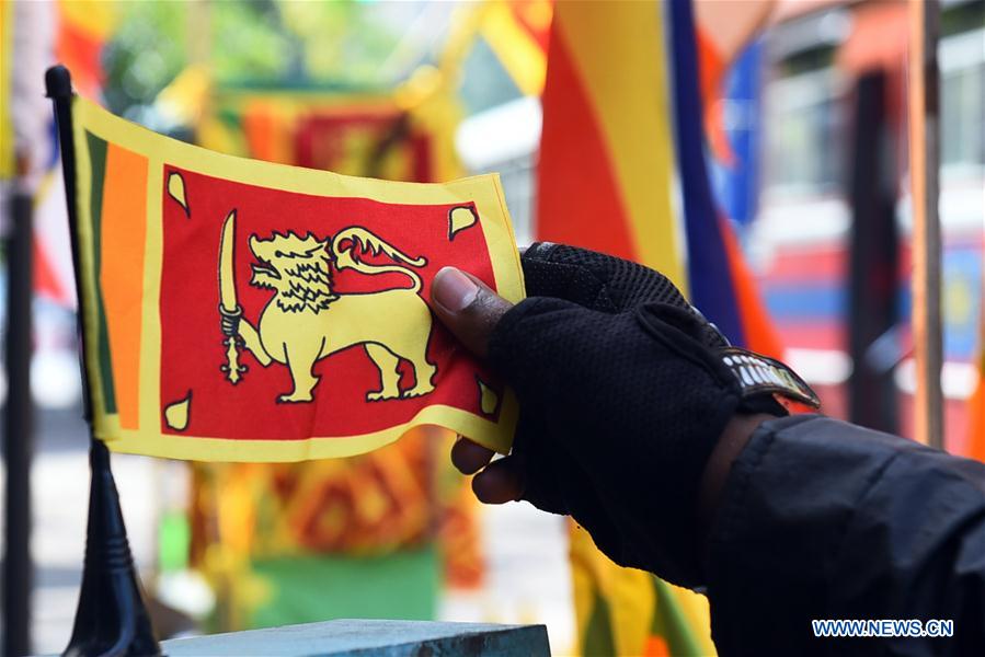 SRI LANKA-COLOMBO-NATIONAL DAY-FLAGS