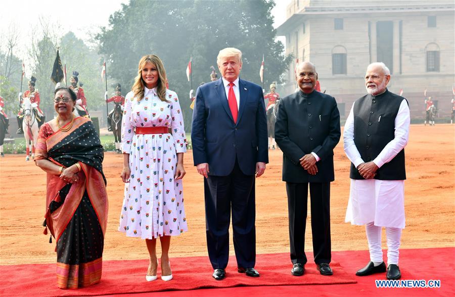 INDIA-NEW DELHI-MODI-TRUMP-RECEPTION