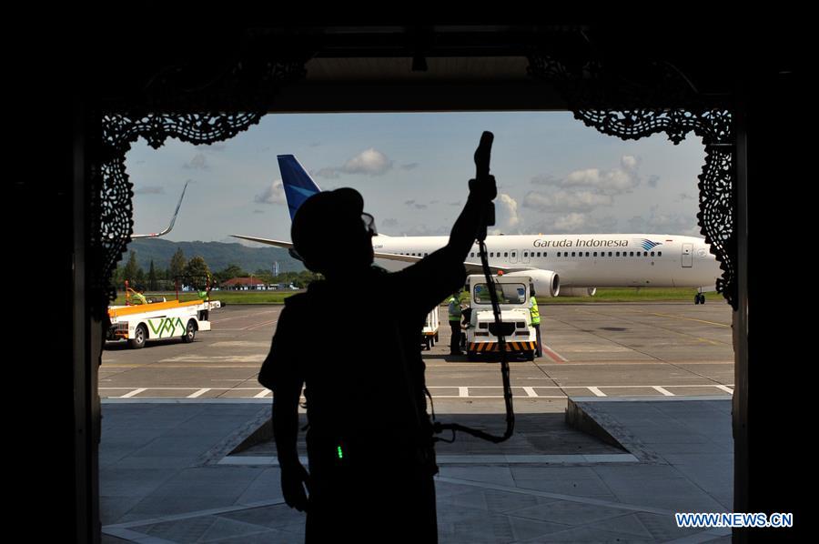INDONESIA-YOGYAKARTA-DISINFECTANT-AIRPORT