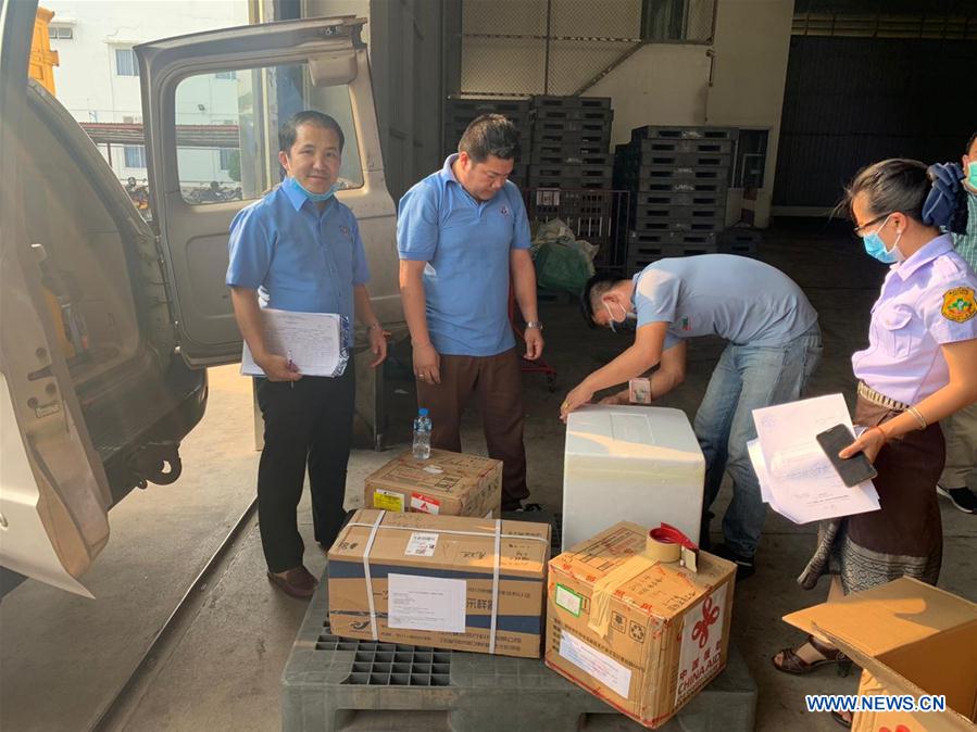 LAOS-VIENTIANE-COVID-19-CHINA-TESTING KITS-ARRIVE