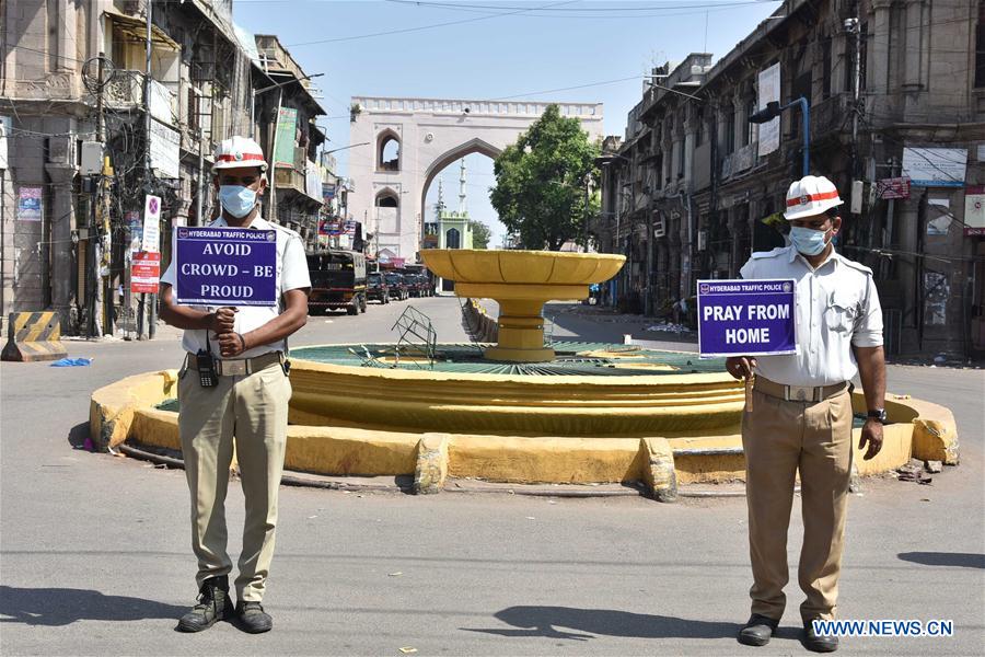 INDIA-HYDERABAD-COVID-19-PUBLIC CURFEW