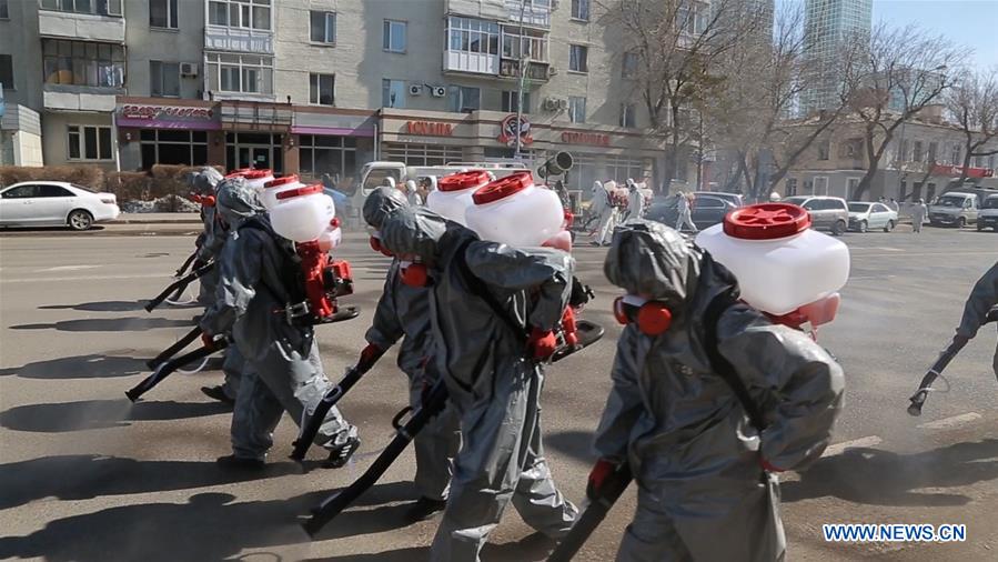KAZAKHSTAN-NUR-SULTAN-COVID-19-DISINFECTION