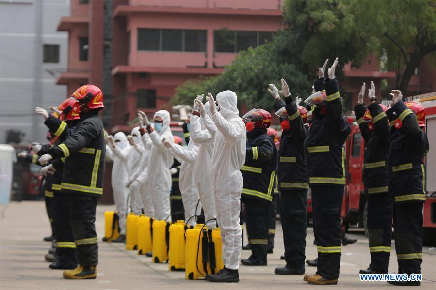 BANGLADESH-DHAKA-COVID-19-ROAD DISINFECTION