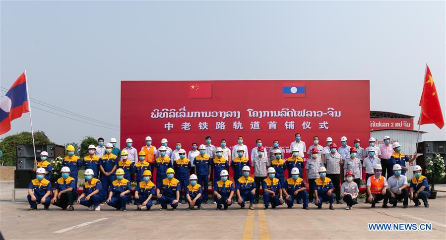 LAOS-VIENTIANE-CHINA-RAILWAY-1ST TRACK LAID
