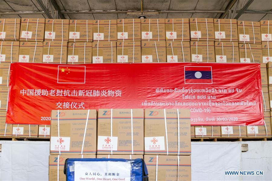 LAOS-VIENTIANE-COVID-19-CHINA-MEDICAL SUPPLIES