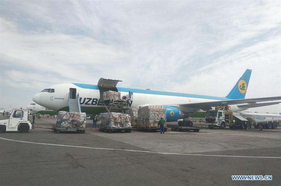 UZBEKISTAN-TASHKENT-COVID-19-CHINA-MEDICAL SUPPLIES