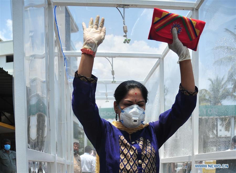 INDIA-BANGALORE-COVID-19-DISINFECTION TUNNEL