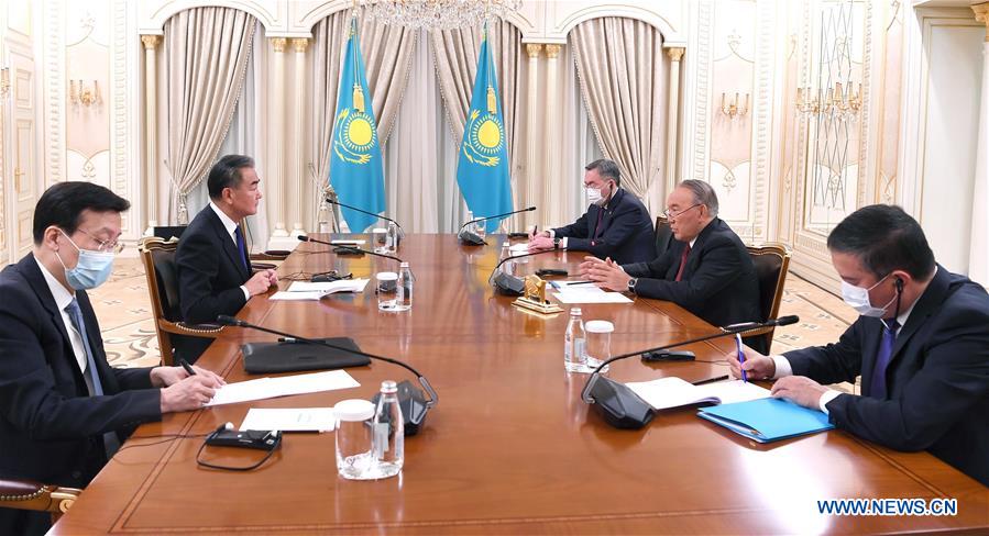 KAZAKHSTAN-NUR-SULTAN-NAZARBAYEV-WANG YI-MEETING