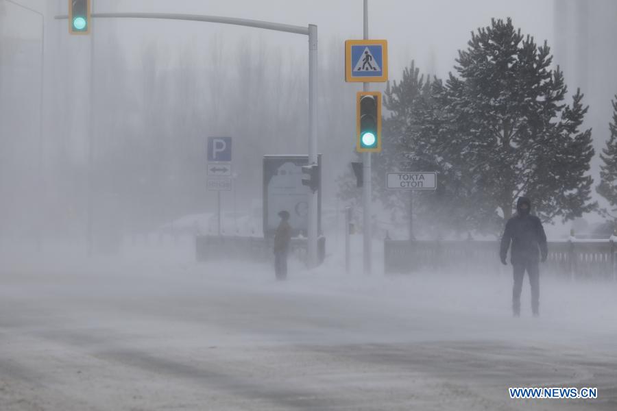 In pics blizzard weather in NurSultan, Kazakhstan Xinhua English