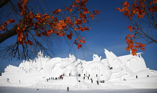 In pics: snow sculpture in northeast China's Heilongjiang