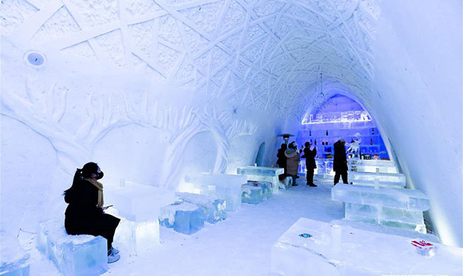 In pics: ice and snow hotel in north China's Inner Mongolia