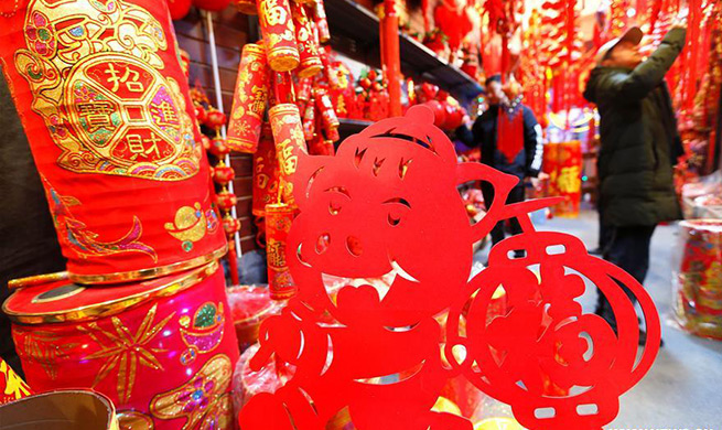 People busy buying decorations to greet Lunar New Year in E China's Shandong