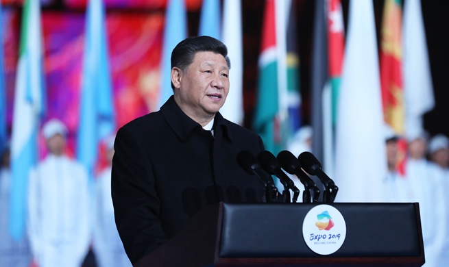 Xi delivers speech at opening of International Horticultural Exhibition