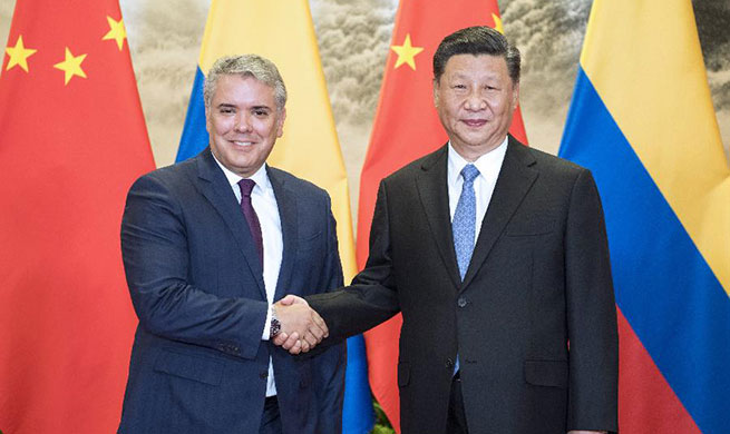 Chinese, Colombian presidents pledge to promote ties