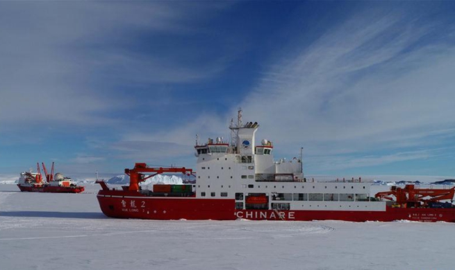 China's icebreakers Xuelong and Xuelong 2 at area close to China's Zhongshan Station