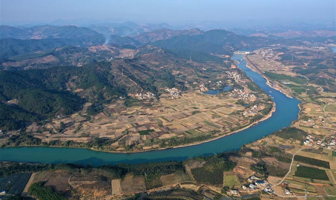 Winter scenery of fields in S China's Guangxi