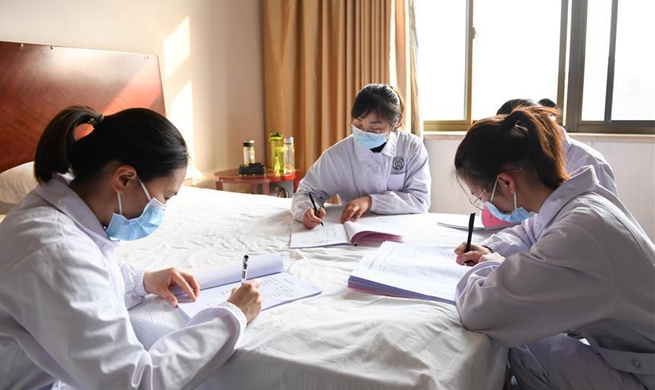 Construction workers of Leishenshan hospital in quarantine for medical observation