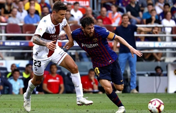 FC Barcelona beats S.D. Huesca 8-2 in Spanish league match