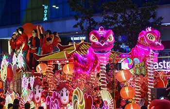Chingay Night Parade held in Johor Bahru, Malaysia