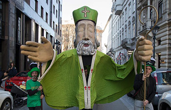 Saint Patrick's Day march held in Budapest, Hungary