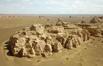 Scenery of Dunhuang Yardang National Geopark after rain