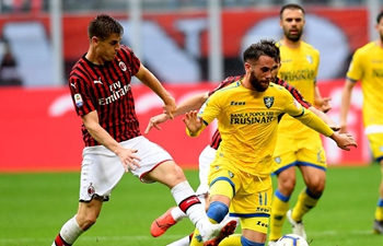 AC Milan beats Frosinone 2-0 at Serie A soccer match