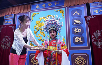 Children learn Peking Opera in Qinhuangdao, China's Hebei