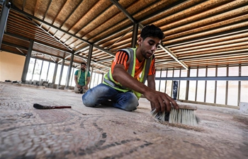 Pebble mosaic floor restored in Gaza's cemetery